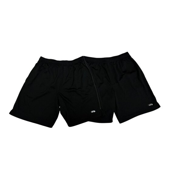 Mens Black MTA Sport Shorts Size Large Elastic Waistband Drawstring 2 Pairs - Picture 1 of 6